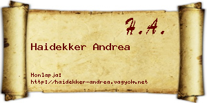 Haidekker Andrea névjegykártya